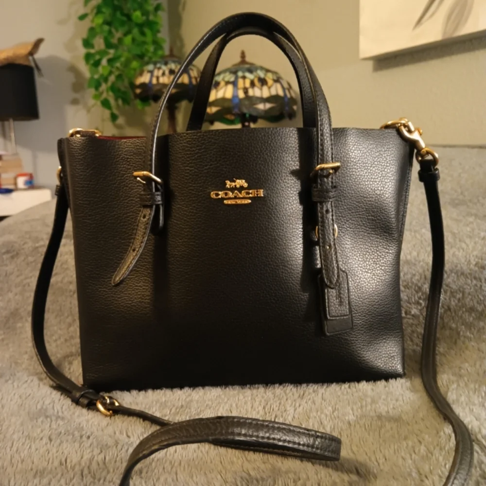 Coach Black Leather Mollie 25 Tote
